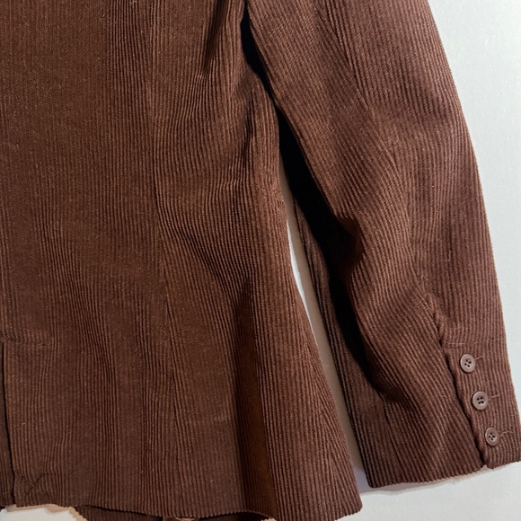 Blank NYC Puff Sleeve Corduroy Blazer Brown Jacket Size M EUC - Picture 6 of 7